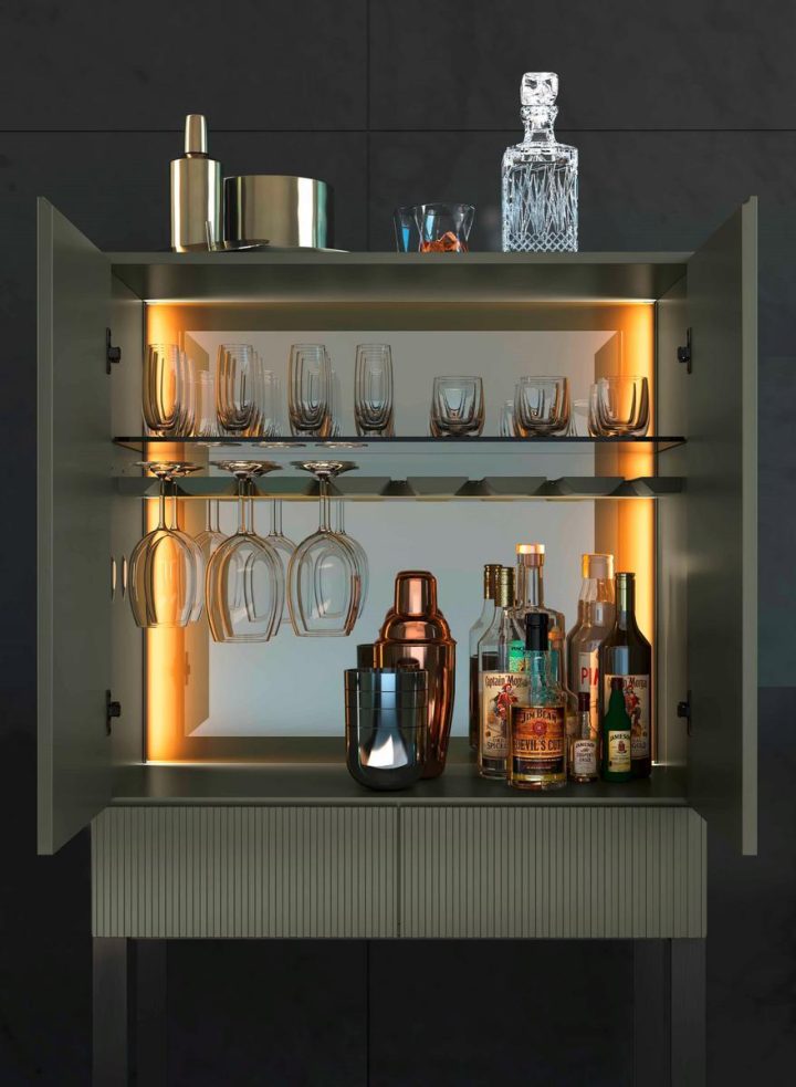 Aqua Bar Cabinet, Olivieri