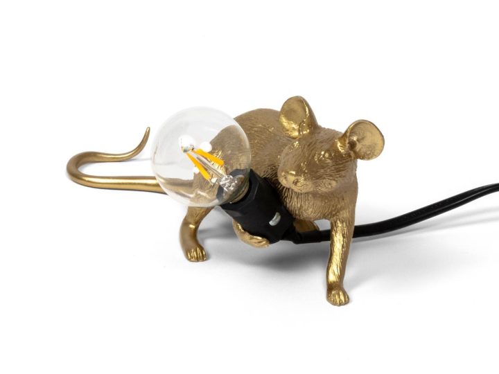 Mouse Lamp Gold Lop Table Lamp, Seletti