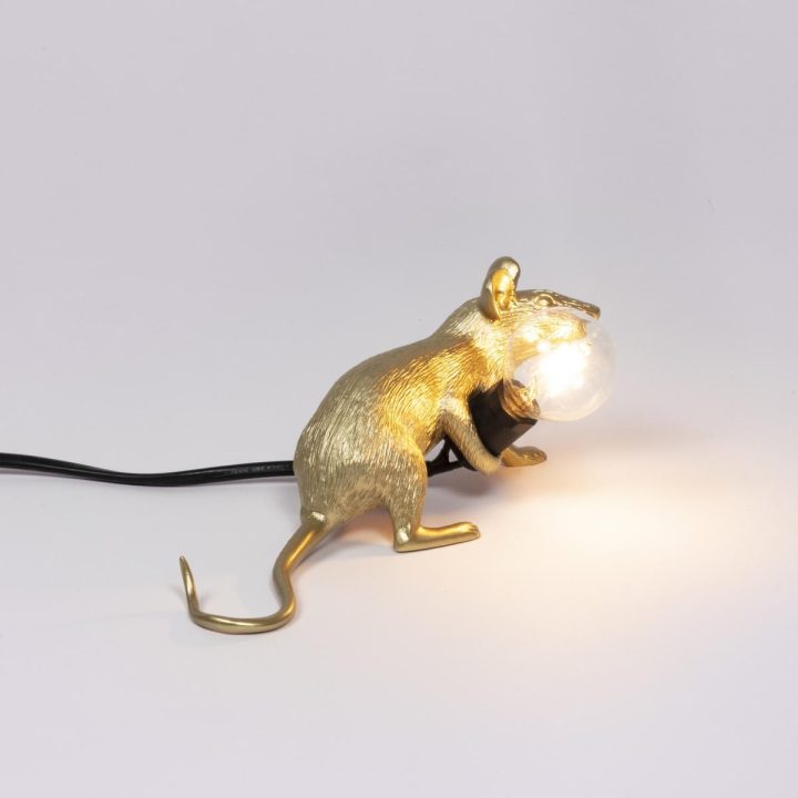 Mouse Lamp Gold Lop Table Lamp, Seletti