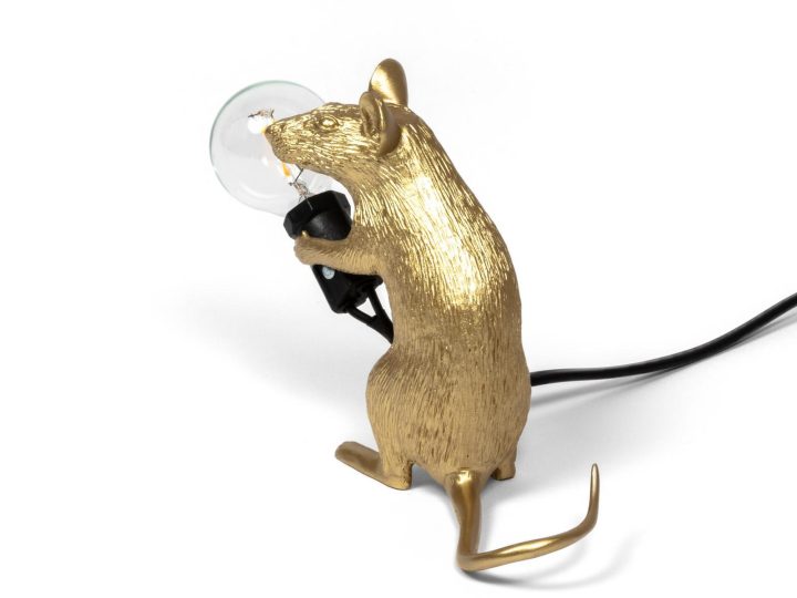 Mouse Lamp Gold Mac Table Lamp, Seletti