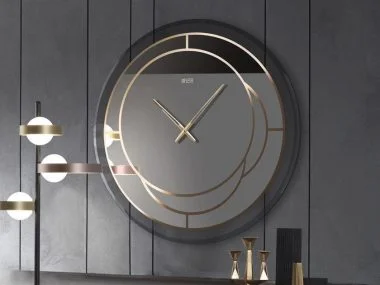 CAPRI Wall-mounted mirrored glass clock By RIFLESSI