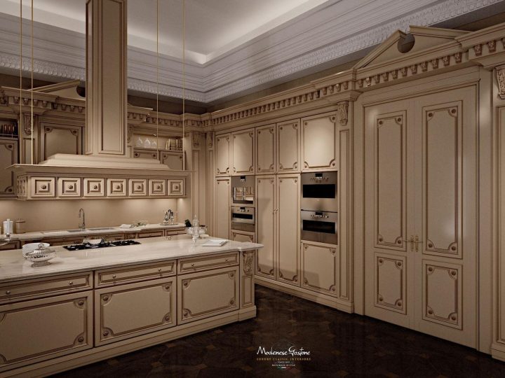 Romantica Lacquered And Patinated Kitchen, Modenese Gastone