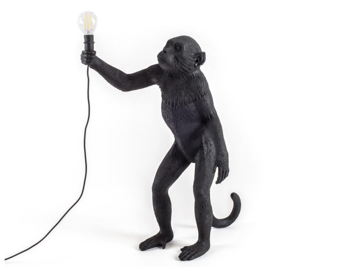 The Monkey Lamp Black Standing Outdoor Floor Lamp, Seletti