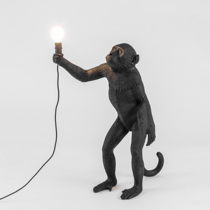 The Monkey Lamp Black Standing Outdoor Floor Lamp, Seletti