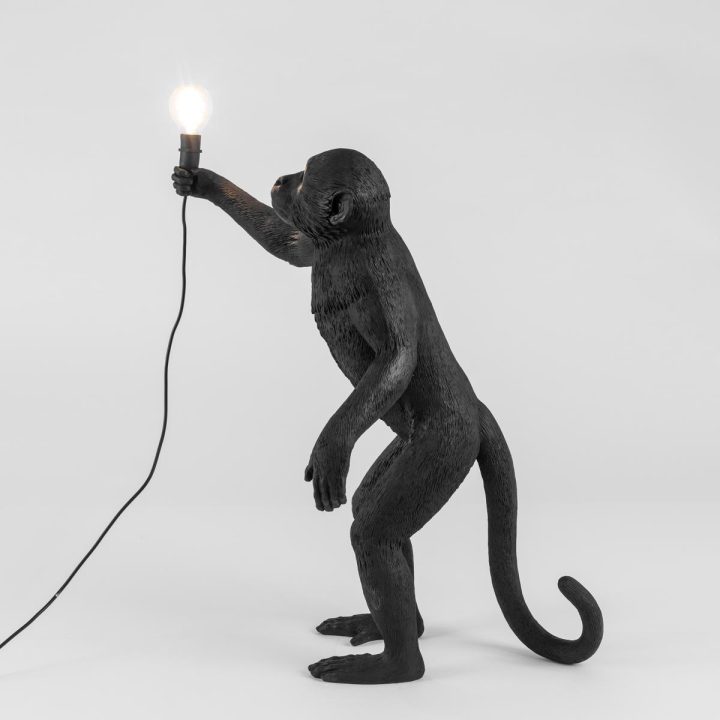 The Monkey Lamp Black Standing Outdoor Floor Lamp, Seletti