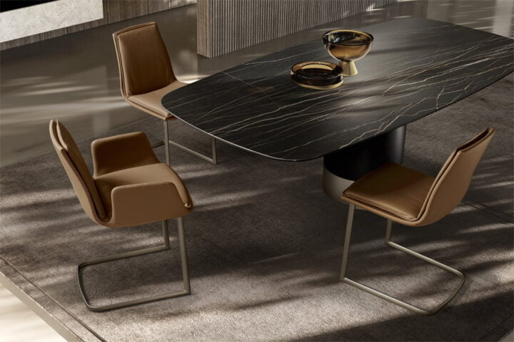 Cilindro ceramic - round ceramic table in a luxury style | Eforma