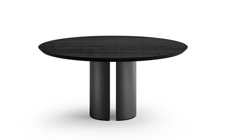Dora wood - round veneer table | Eforma