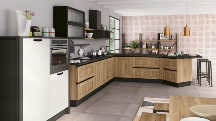 Kyra Frame - lacquered kitchen with handles | Creo kitchens
