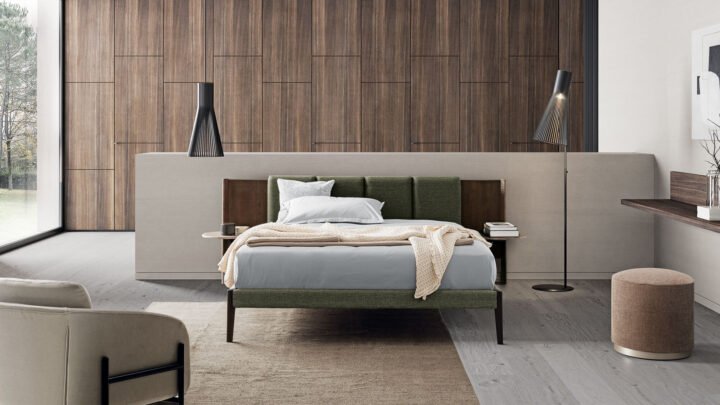 Millerighe - fabric bed with upholstered headboard | Dall'Agnese