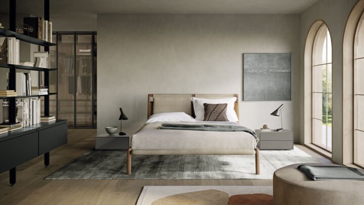 Tepu - wood bed with upholstered headboard | Dall'Agnese