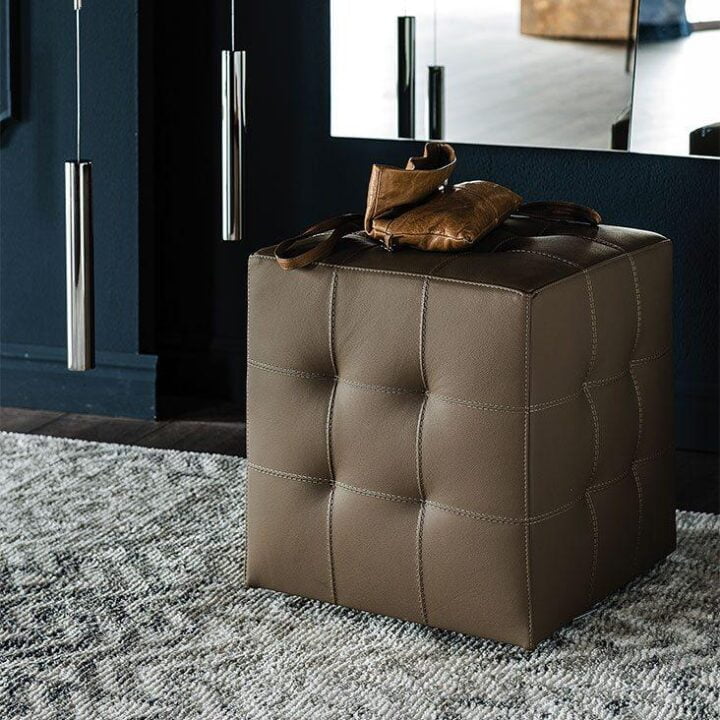 Bob - square eco-leather pouf | Cattelan Italia