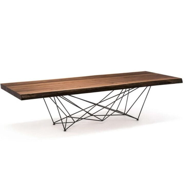 Gordon Deep Wood - rectangular metal table | Cattelan Italia