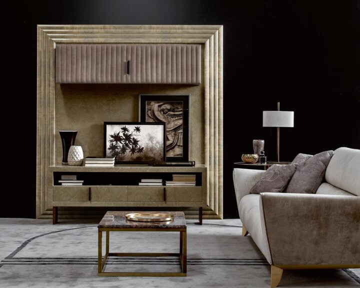 Black tie - modular veneer tv furniture with doors | Daytona