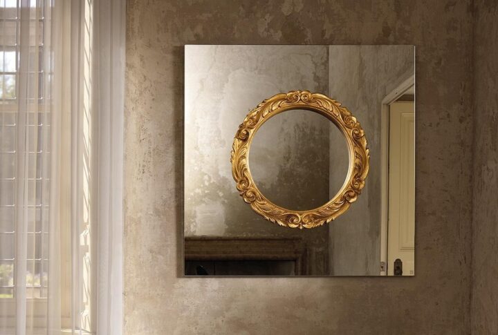 Ritratto - square wood mirror | Fiam