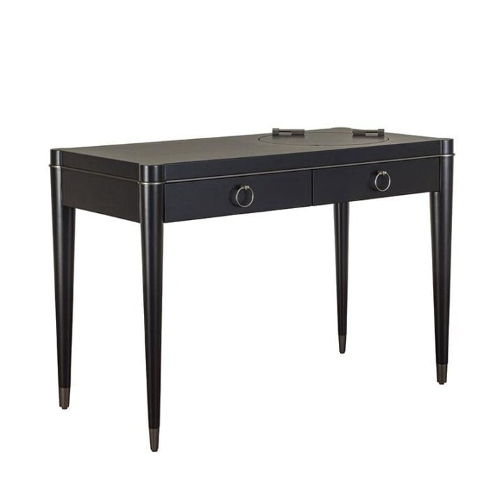 Ambra - rectangular leather writing desk with drawers | Galimberti Nino