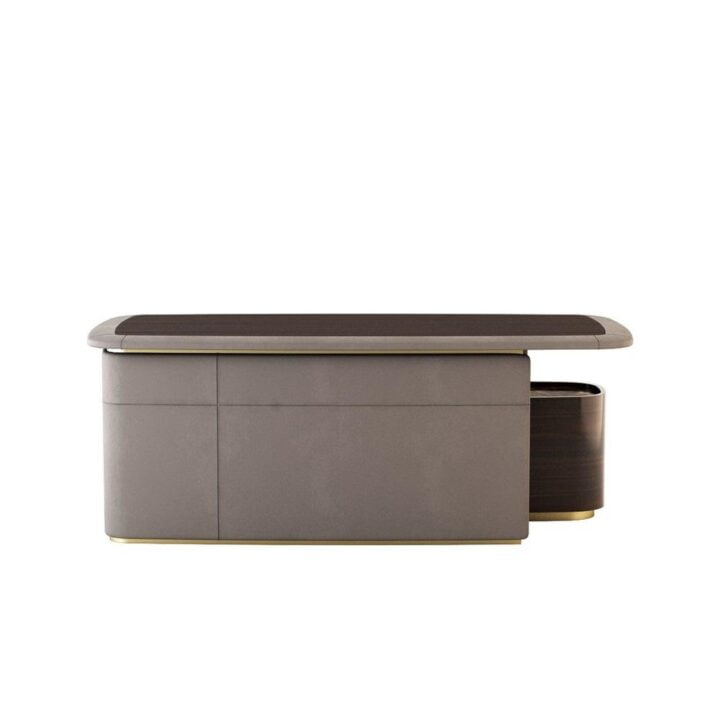 Monica - rectangular leather writing desk with drawers | Daytona