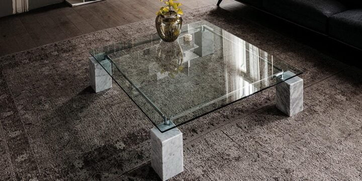 Dielle - square glass coffee table | Cattelan Italia