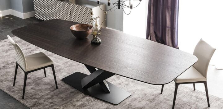 Stratos Wood - rectangular metal table | Cattelan Italia