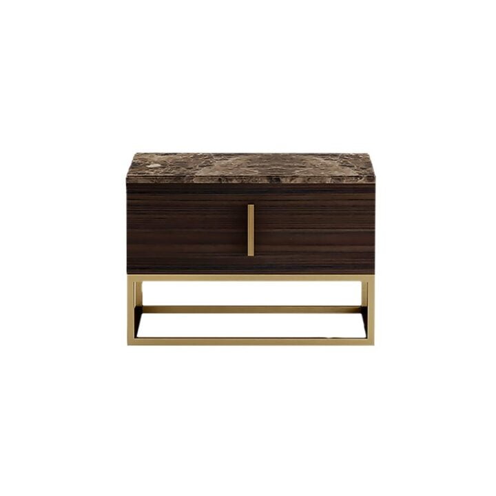 Milano - rectangular metal bedside table with drawers | Daytona