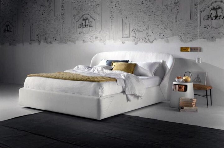 Origami - leather bed with upholstered headboard | Dorelan