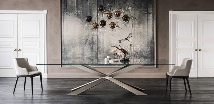 Spyder - rectangular tempered glass table | Cattelan Italia