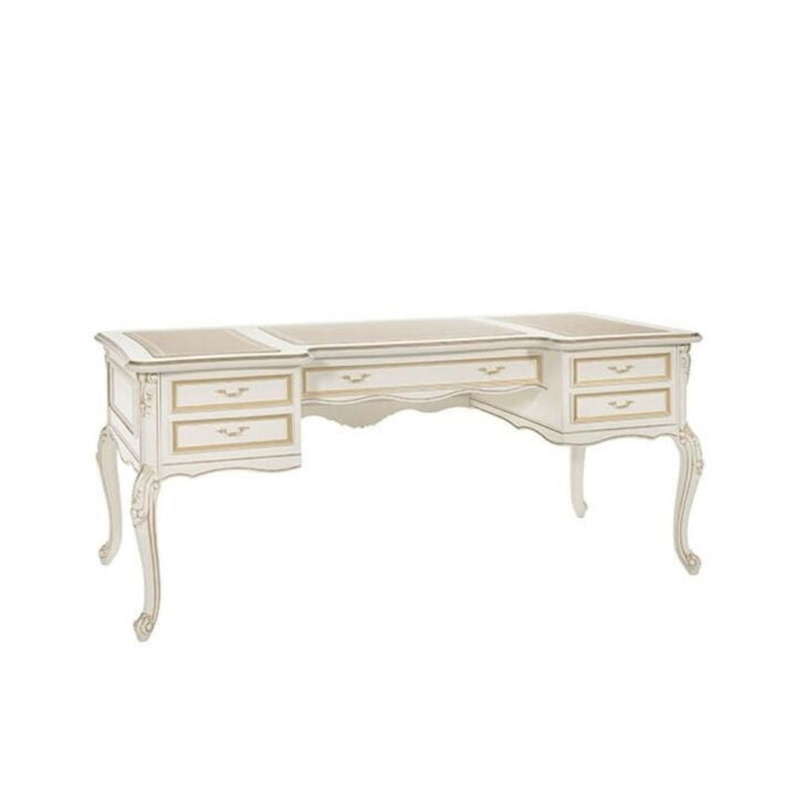 Benedetta - rectangular wood writing desk with drawers | Cavio