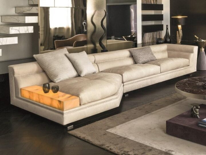 Ansel - corner fabric sofa | Longhi