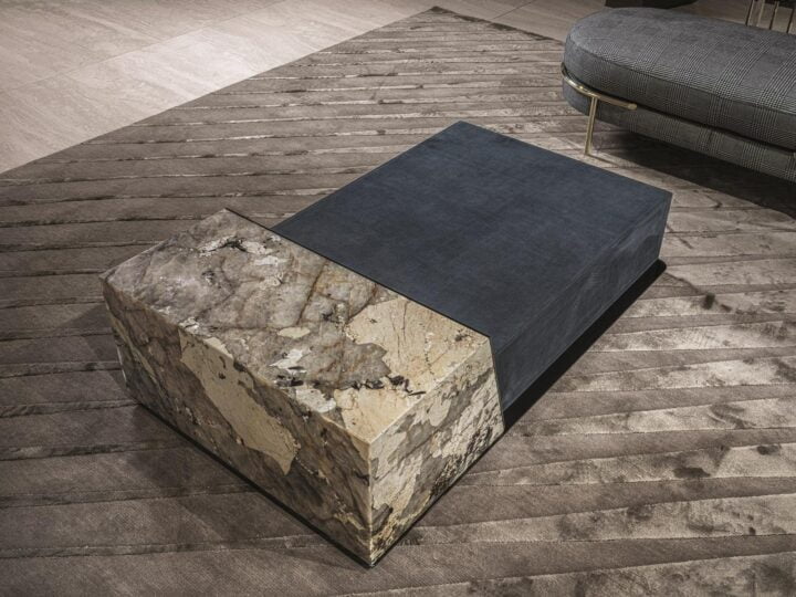 Bold - rectangular stone coffee table with drawers | Longhi