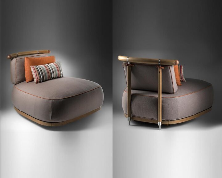 Coriandolo - curved fabric sofa | Annibale Colombo