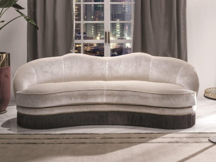 Daisy - curved leather sofa | Longhi