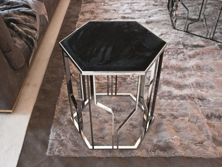 Ginza - hexagonal metal coffee table | Longhi