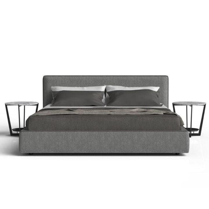 Laguna - leather bed with upholstered headboard | Alberta Salotti
