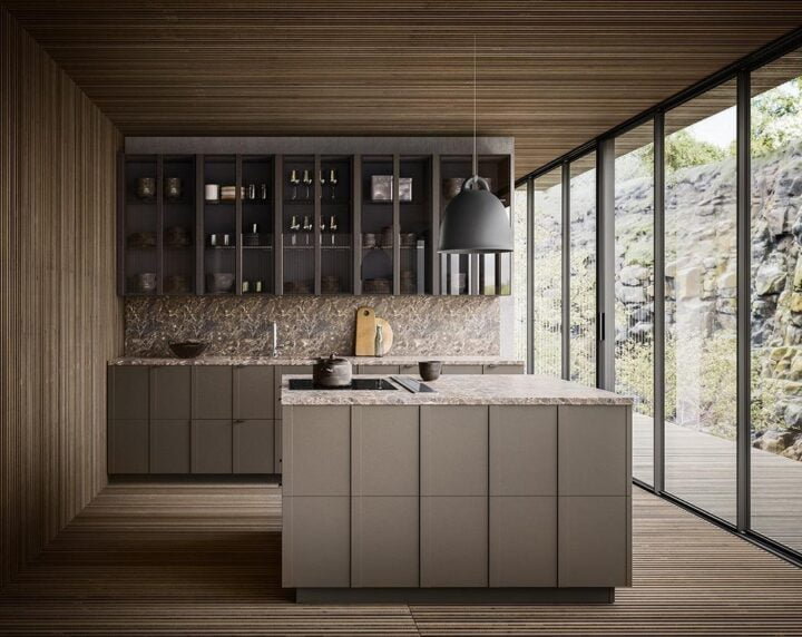 Maggiorana - lacquered kitchen with handles | ALF Valdesign