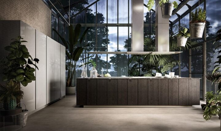 Maggiorana - lacquered kitchen with handles | ALF Valdesign