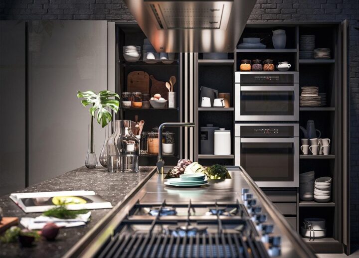 Maggiorana - lacquered kitchen with handles | ALF Valdesign