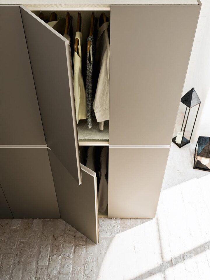 Orizon - modular lacquered wardrobe with coplanar doors | ALF Dafre