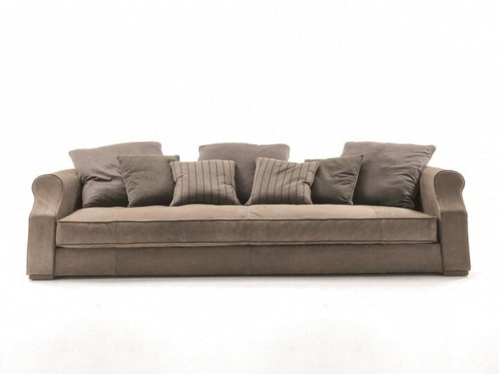 Rubens Free Back Cushions - sectional tanned leather sofa | Longhi