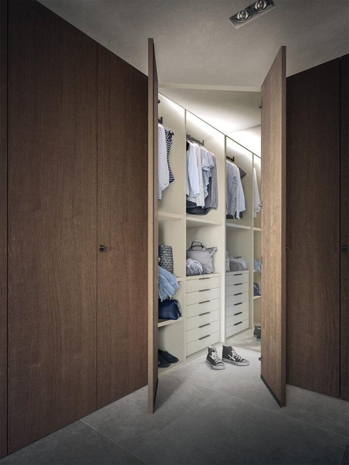 Simple - modular veneer wardrobe with coplanar doors | ALF Dafre