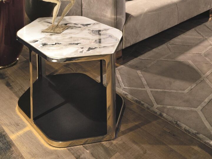 Tiles - octagonal metal coffee table | Longhi