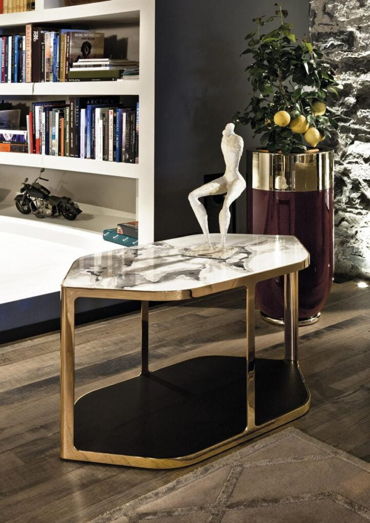 Tiles - octagonal metal coffee table | Longhi