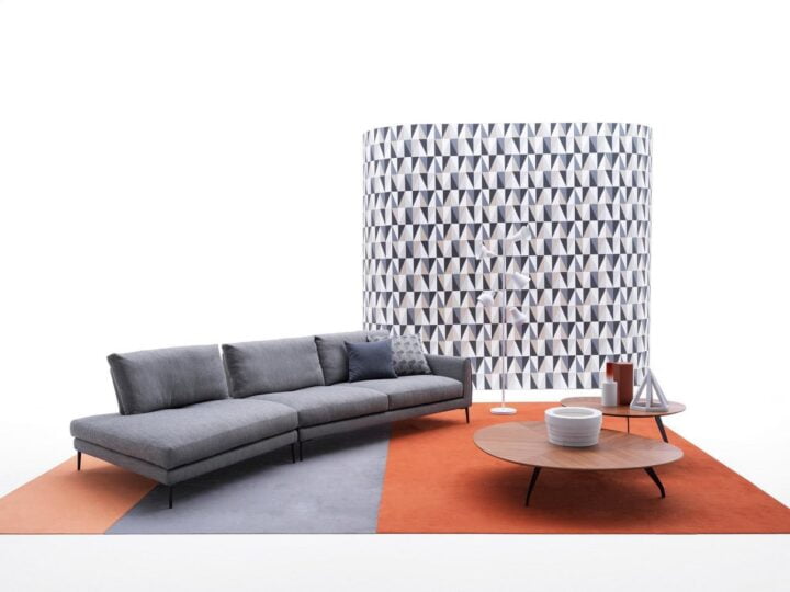 Vega - curved leather sofa | Alberta Salotti