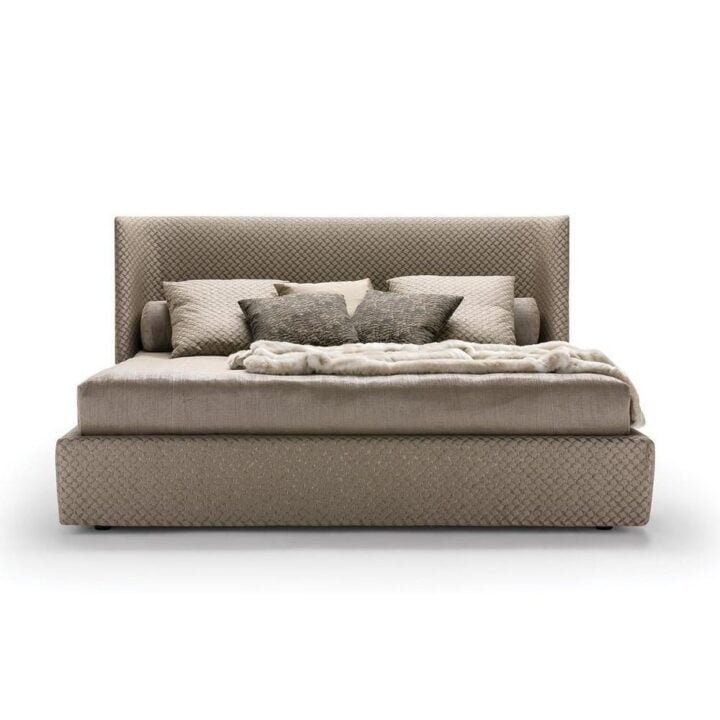 Vivien - velvet bed with upholstered headboard | Alberta Salotti