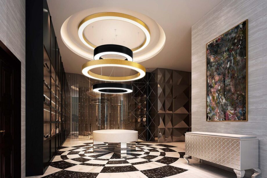 Silver Ring Pendant Lamp Panzeri