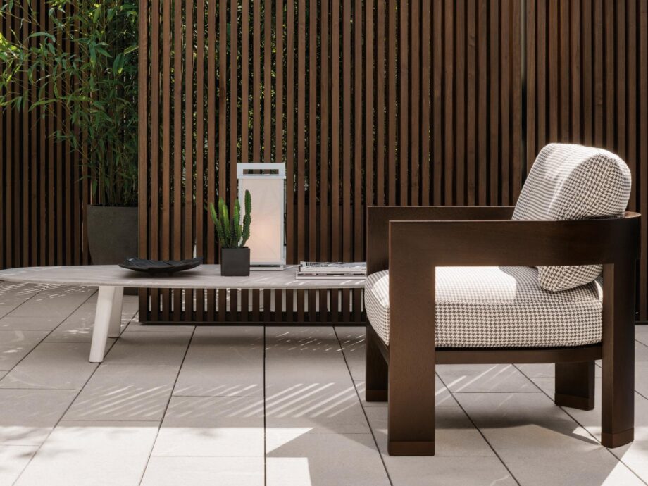 Warhol Dark Brown Outdoor Outdoor Armchair Minotti