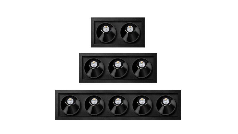 Black Foster Asymmetric Recessed 3 Spotlight Arkoslight