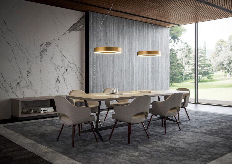 Silver Ring Pendant Lamp Panzeri