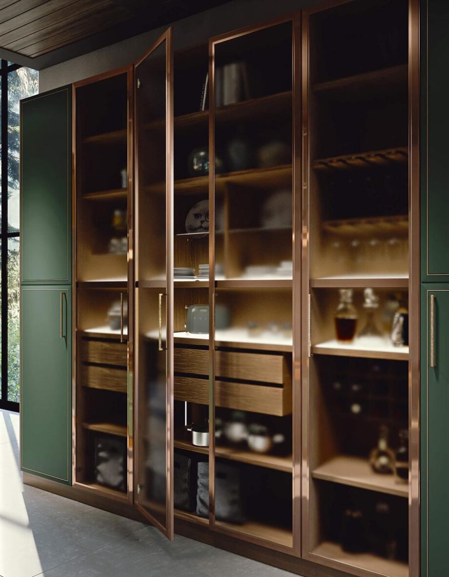 Essenza Supernatural Green And Copper Kitchen Martini Interiors