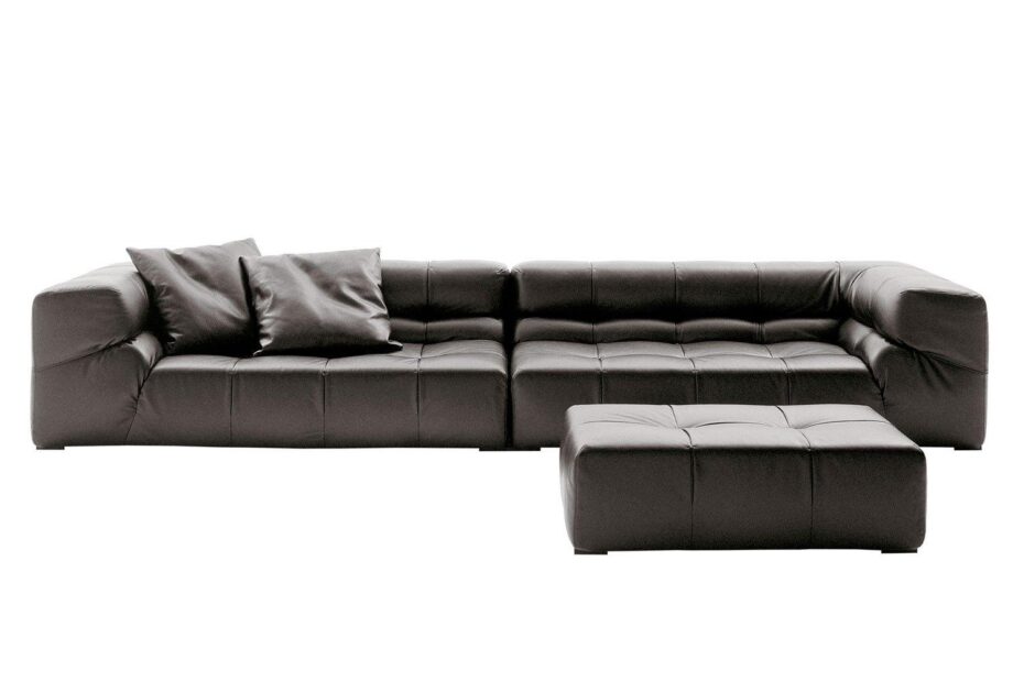 Tufty Time Leather Pouf Bb Italia