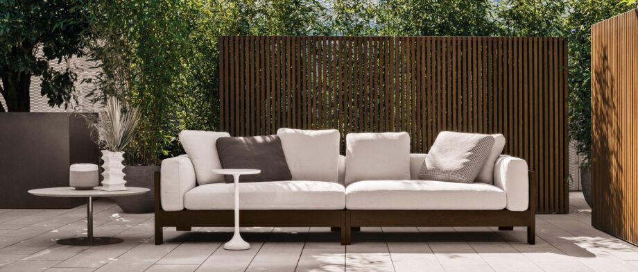 Alison Dark Brown Outdoor Outdoor Sofa Minotti