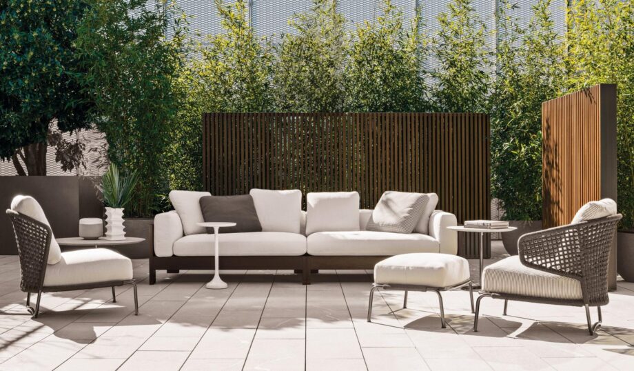 Alison Dark Brown Outdoor Outdoor Sofa Minotti